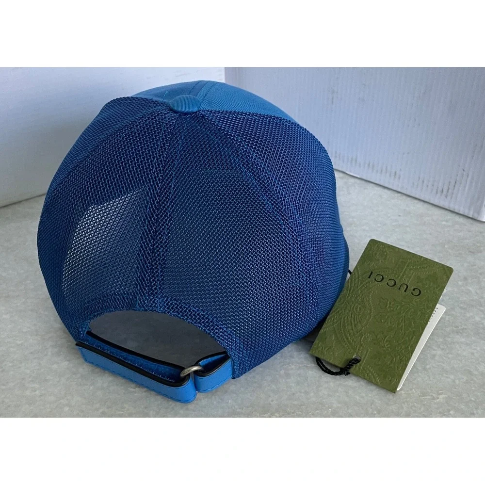 NWT Gucci Logo Blue Baseball Hat Size M